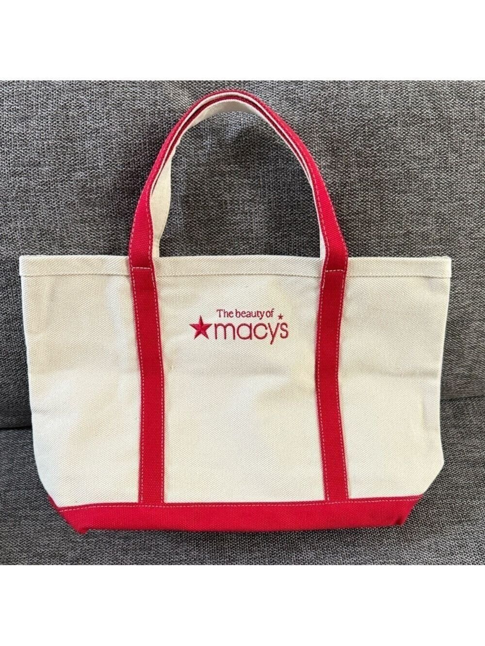 Macy's The Beauty of Macys Medium Tote Shopping Lunch Canvas Bag New